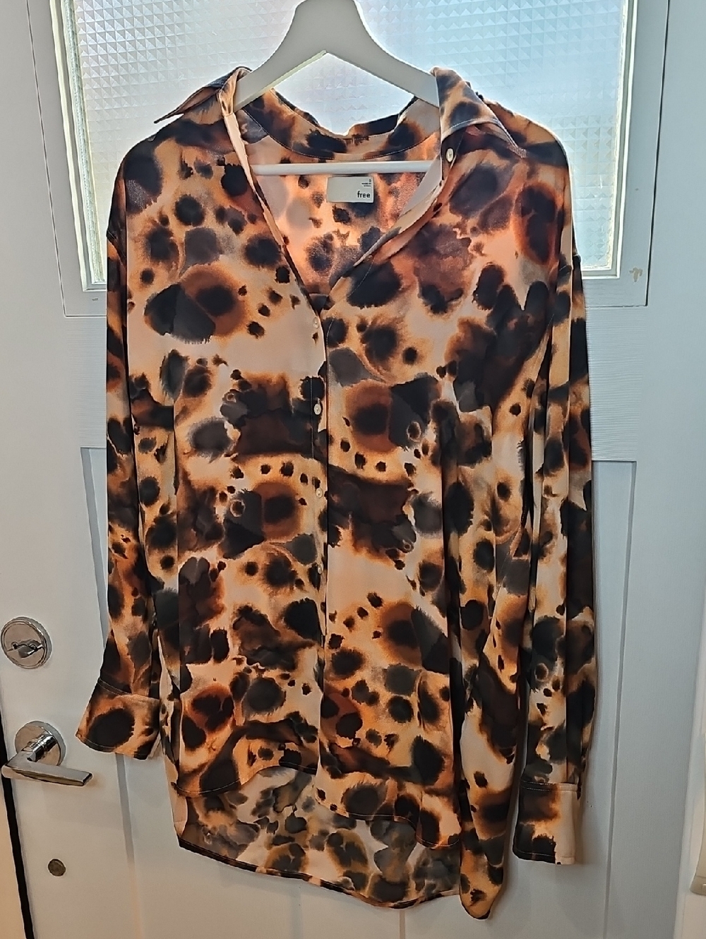 Wilfred Leopard-Print Button Down Shirt in Brown and Black